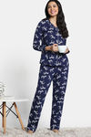 Zivame 2 Mile Fashion Knit Cotton Pyjama Set - Medieval Blue — thumbnail 1
